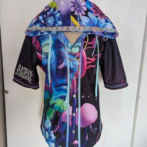 LSDream R.A.V.E. Hooded Baseball Jersey + Hand-beaded Accented Gems
